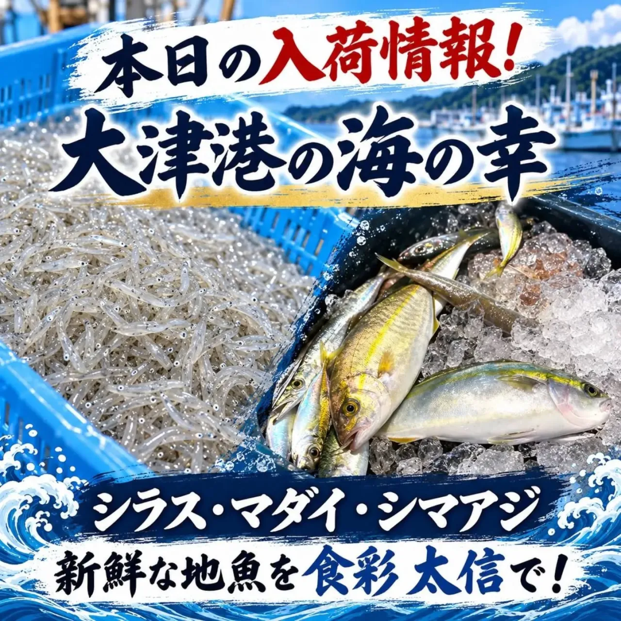 🐟✨ 本日の入荷情報!大津港の海の幸が届きました!